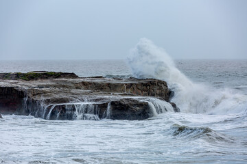 West Cliff Drive during the January 2023 storm and flooing