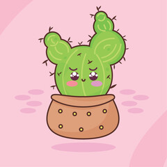 Isolated cute cactus cartoon character Vector