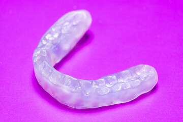Dental mouthguard, splint for the treatment of dysfunction of the temporomandibular joints, bruxism, malocclusion, to relax the muscles of the jaw.
