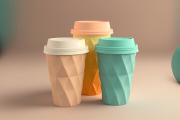 takeaway coffee cups on the table