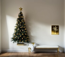Fototapeta premium christmas tree in the room