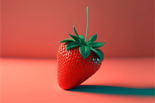 3d strawberry render generative ai