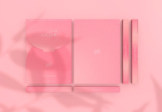 3d Views of Flap Folder Mockup