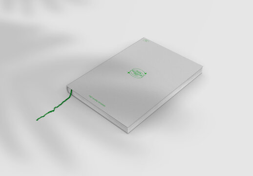 3d Hardcover Book with Bookmark Mockup