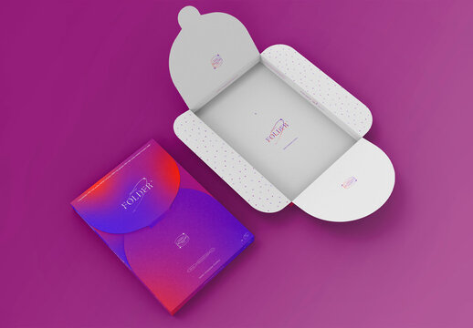 3d Open and Closed Flap Folder Mockup