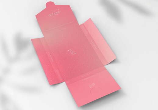 3d Four Flap Paper Folder Mockup
