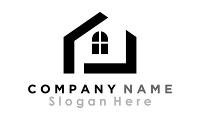 simple home property icon logo