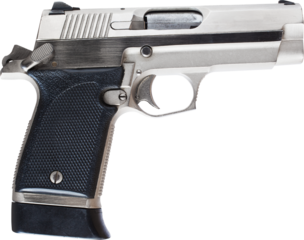 Stainless steel finished sem-auto pistol