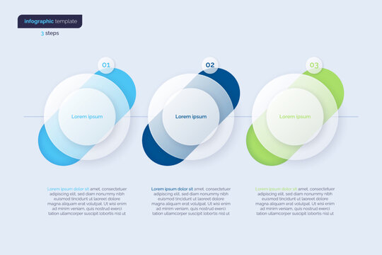 Vector minimalistic infographic template composed of 3 circles