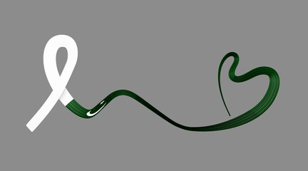 Pakistani flag heart shaped wavy ribbon. 3d illustration.
