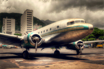 Airplane in the airport in Caracas, Venezuela