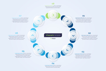 Eight option circle infographic design template. Vector illustration