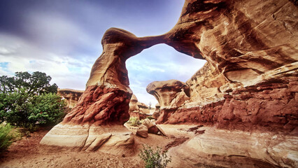 magnificent rock formation in the middle of the desert - Powered by Adobe