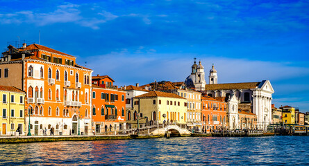 historic buildings at the famous old town of venice