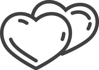 Heart pair icon. Line couple love symbol