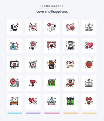 Creative Love 25 Line FIlled icon pack  Such As duck. animal. heart. like. favorite