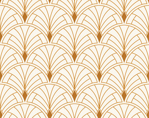 Abstract victorian seamless pattern. Vector art deco background. Geometric illustration. - 562531546