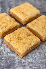 apple cake gray background