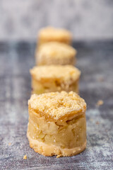 apple cake gray background