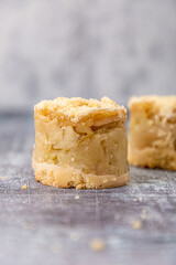 apple cake gray background