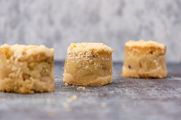 apple cake gray background