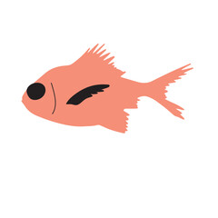 Cute silhouette fish vector illustration icon. Tropical fish, sea fish, aquarium fish