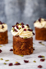 muffins with cream and nuts