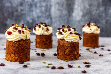 muffins with cream and nuts
