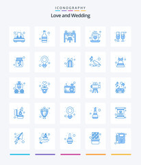 Creative Wedding 25 Blue icon pack  Such As wine. drink. love. valentine. love