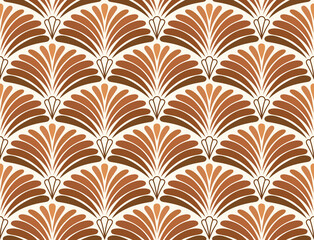 Modern floral art deco pattern. Seamless abstract botanic background. Vector illustration.