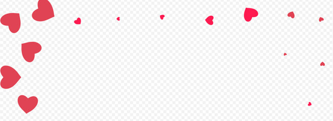 Burgundy Hearts Vector Panoramic Transparent