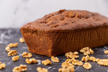 apple and walnut pudding ready to eat
