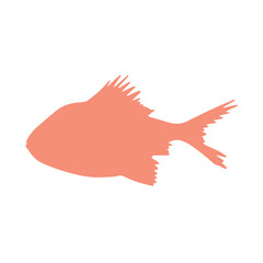 Cute silhouette fish vector illustration icon. Tropical fish, sea fish, aquarium fish