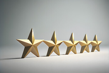 five 3d golden stars, generative ai