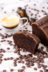 Fototapeta na wymiar chocolate pudding ready to eat coffee capsules