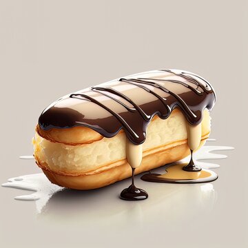 eclair chocolate cake with chocolate Generative Ai