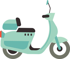 Moped icon. Cartoon delivery transport side view