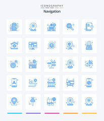 Creative Navigation 25 Blue icon pack  Such As home. file. location. document. internet