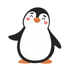 Cute penguin. Character for children's clothing print. Vector illustration.