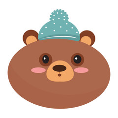Isolated cute bear avatar character Vector