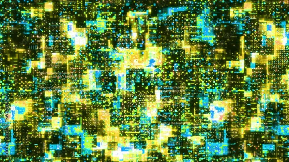 Poster digital cyberspace with particles and digital data network connections. motion. high speed connectio