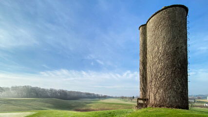 golf course with silo by green