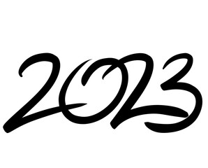 2023 number on white background. 2023 logo text design. Design template Celebration typography poster, banner or greeting card for Happy new year,
2023