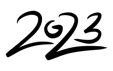 2023 number on white background. 2023 logo text design. Design template Celebration typography poster, banner or greeting card for Happy new year
