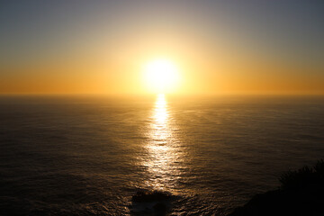 Por do sol no Cabo da Roca em Portugal