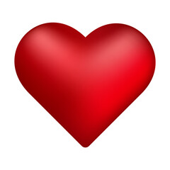 Realistic red heart isolated on white png