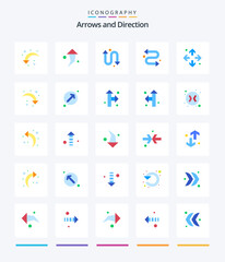 Creative Arrow 25 Flat icon pack  Such As arrow. right arrow. repeat. reload. maximize