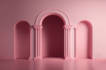 arch, modern design and interior. 3d, background,  created by ai