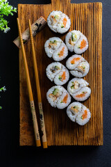 Sushi rolls menu Japanese food