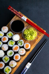 Sushi rolls menu Japanese food